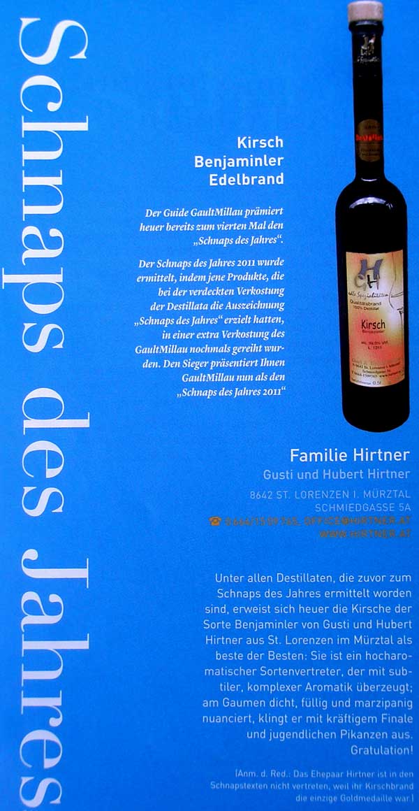 Schnaps des Jahres 2011